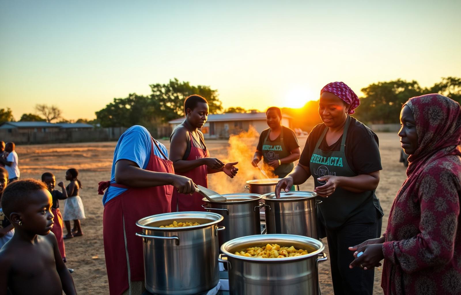 HopeWorks volunteers serving meals at the Eldorado Park feeding scheme